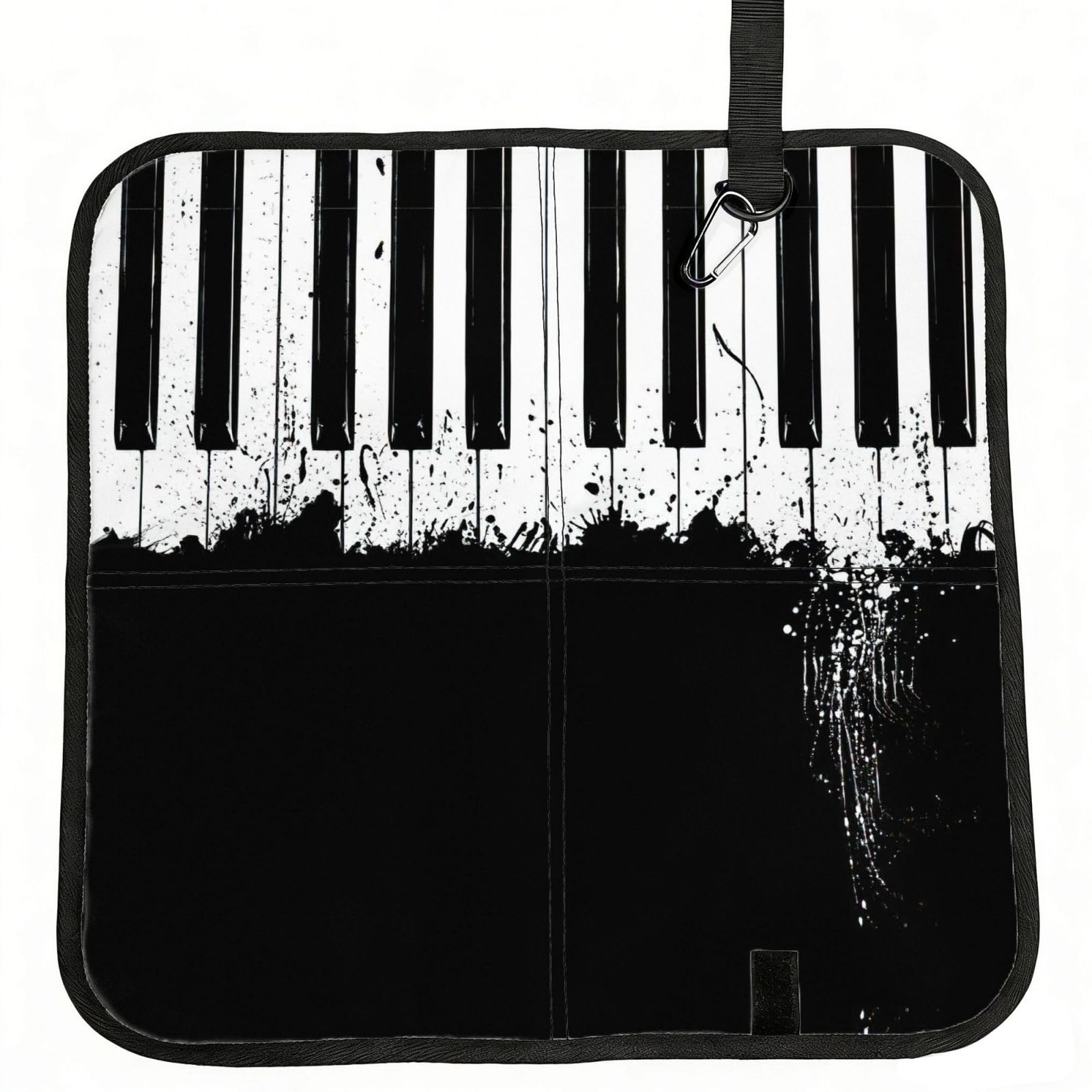 KAPPTYY Piano Printed Bleacher Seat Cushion PE Foam Filling, Foldable Sitting Pad for Concert Stadium Events