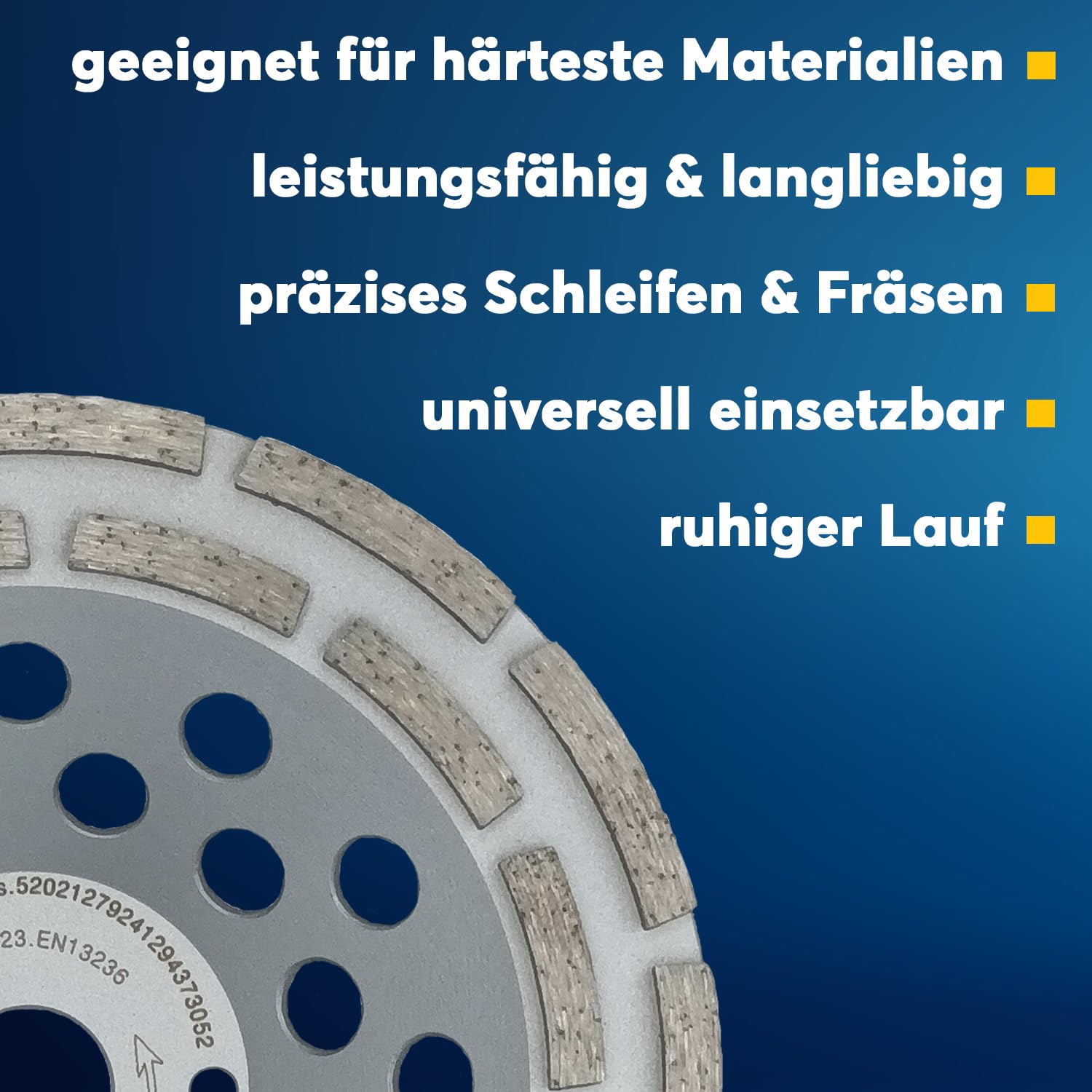 Diamentowa szlifierka garnkowa STD, Ø 180 mm, podwójna powłoka, do betonu, jastrychu i kamienia naturalnego