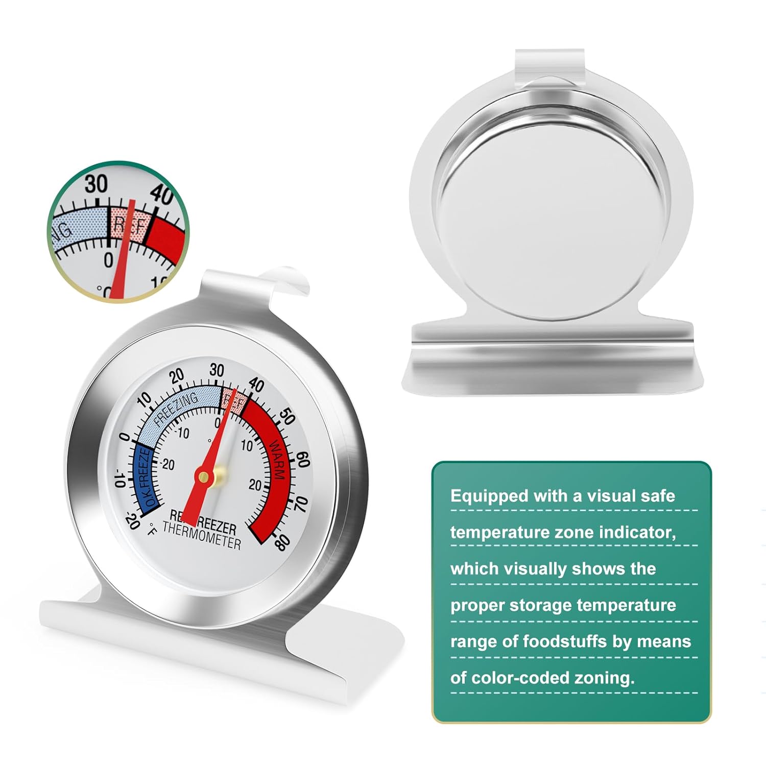 14PCS Refrigerator Thermometer, 2" Large Dial, -20~80°F/-30~30°C, with Red IndicatorAnalog Thermometer, for Refrigerators, Freezers, and Other Cold Storage Equipment