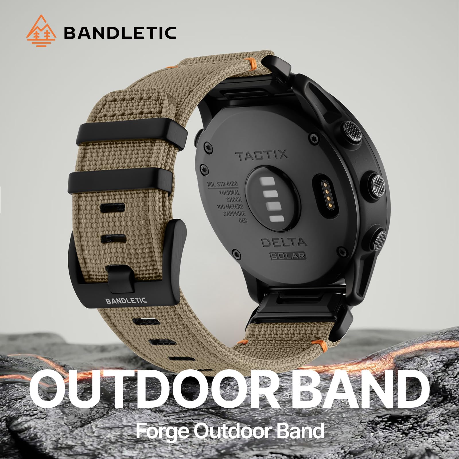 Bandletic 22mm 26mm Correa Compatible con Garmin Fenix 8 47mm/51mm, para Fenix 7/6/5/3, Correa Nailon para Epix/Forerunner/Instinct/Enduro/Tactix/Descent/Quatix/Tactical/Tide/Solar - 3