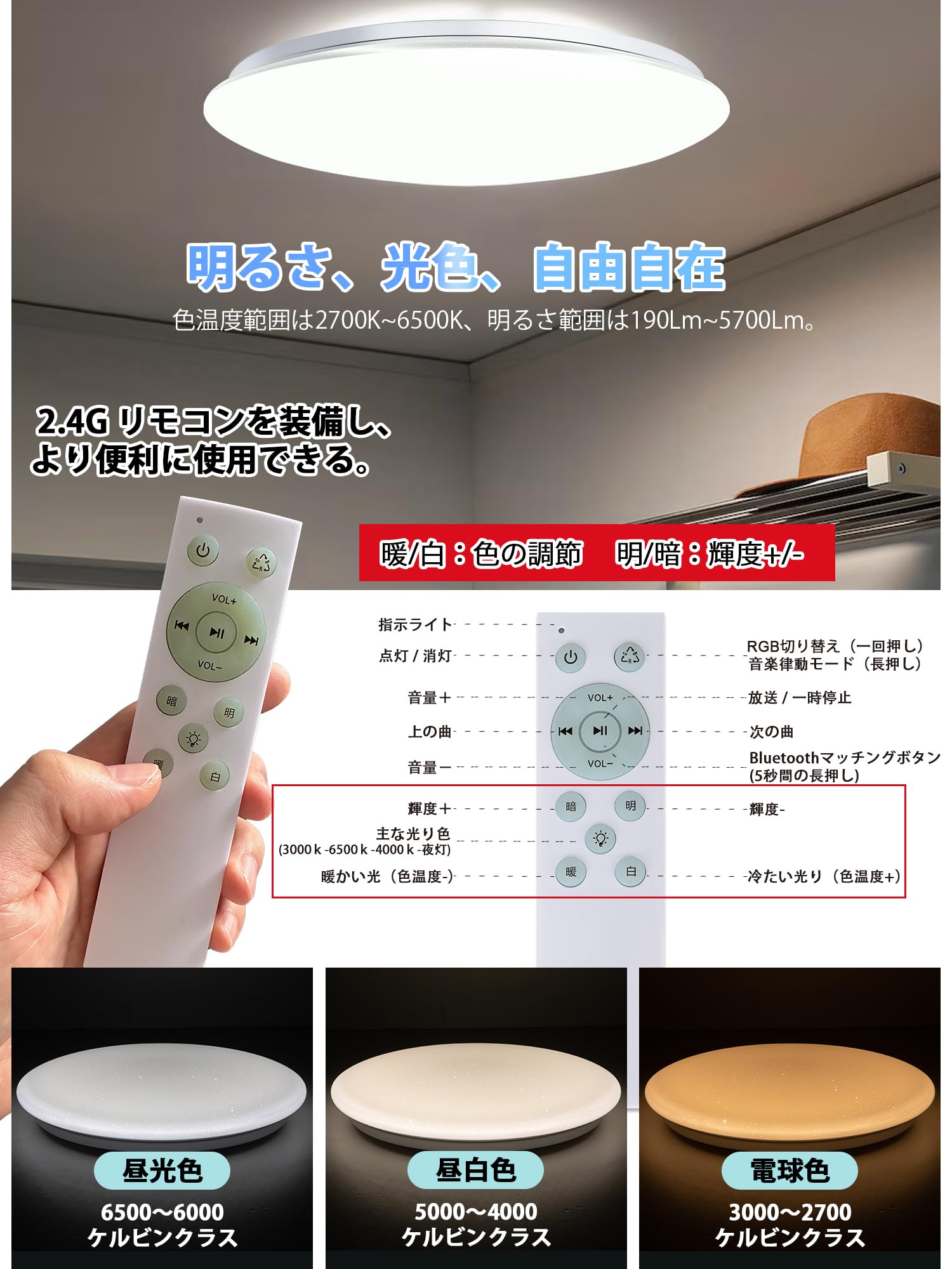 Amazon.co.jp : Hoyoomi LEDシーリングライト スピーカー搭載