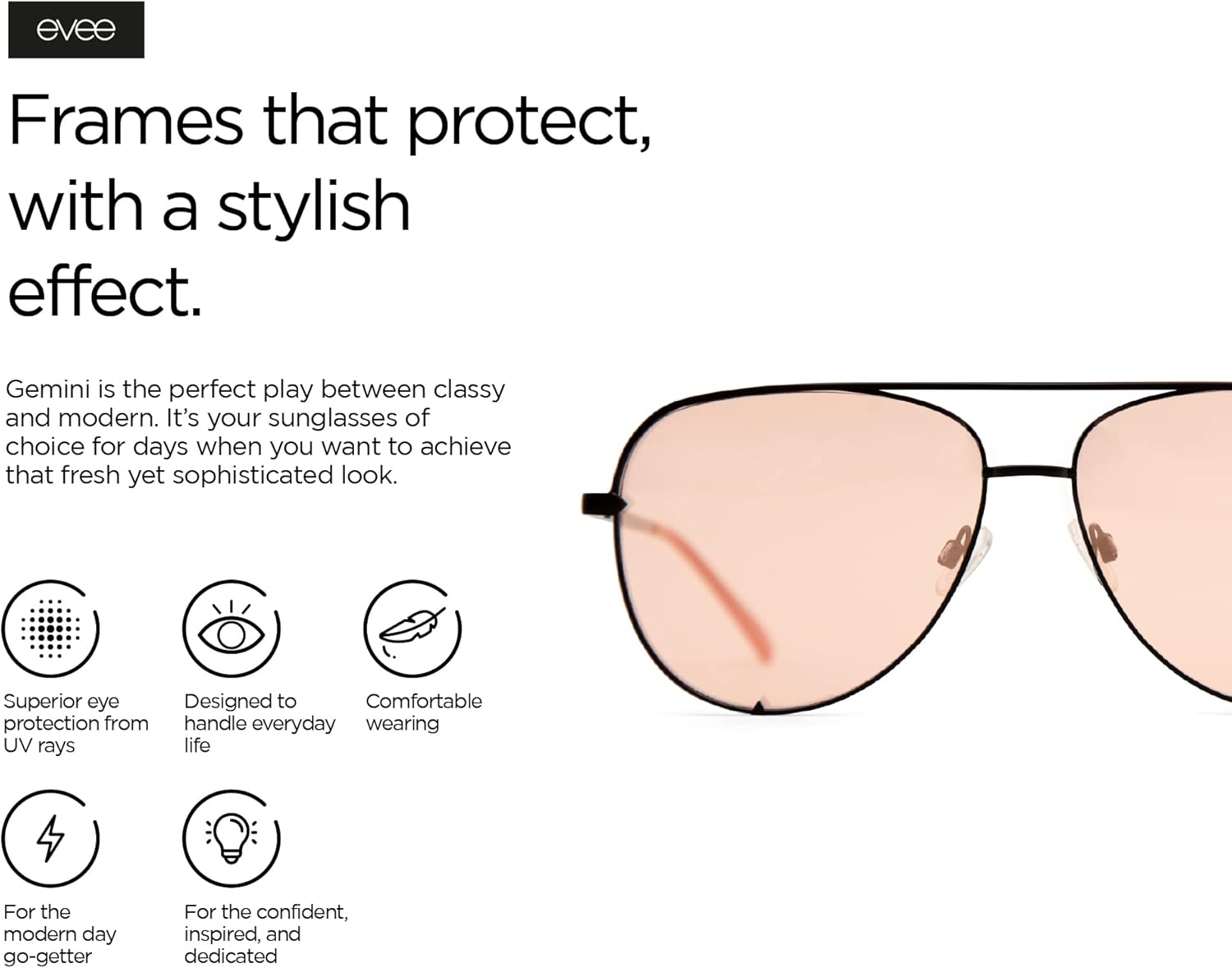 EVEE Fashionable Metal Aviator Sunglasses with Oversize Flat Reflective Mirror Lenses (GEMINI)