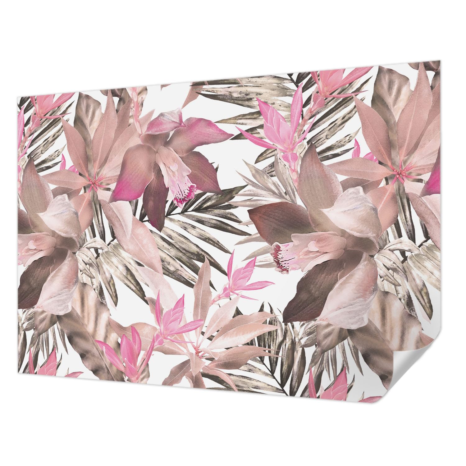 Papier peint adhésif sans colle fleurs exotiques Tulup pour relooker un mur abîmé