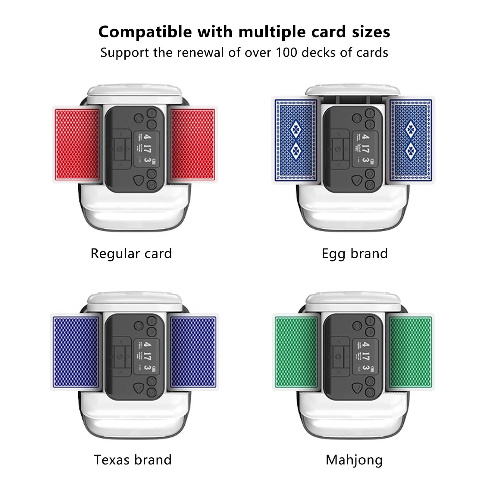 Shuffler automatico di carte, ricaricabile elettrico Shuffler per 1-2 mazzi, facile da usare Rapido Shuffling per carte da gioco, blackjack, Texas Hold'em