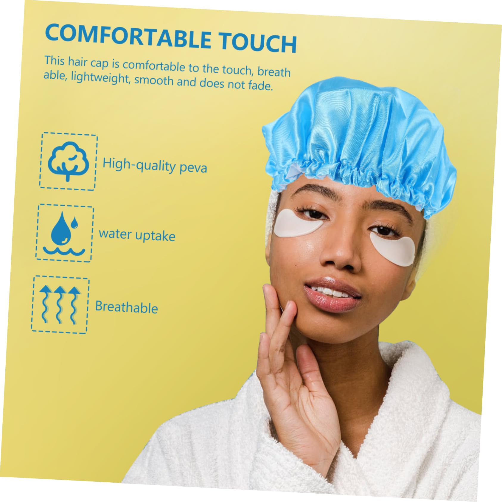 Angoily 12piezas Gorro De Ducha Para Mujeres Satinado Reutilizables Protege El Cabello Baño Sueño Para Spa y Cuidado Personal