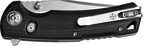 Miniatura 6 de Elite Tactical - Cuchillo plegable manual con D.L.M. - Chaser - Hoja de punta de clip con acabado satinado, acero D2, pivote de rodamiento de bolas,