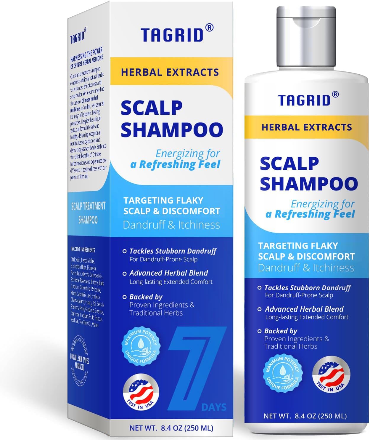 TAGRID Seborrheic Dermatitis Shampoo, Anti-Fungal Shampoo – Scalp Treatment for Psoriasis, Folliculitis, Dandruff - 250mL