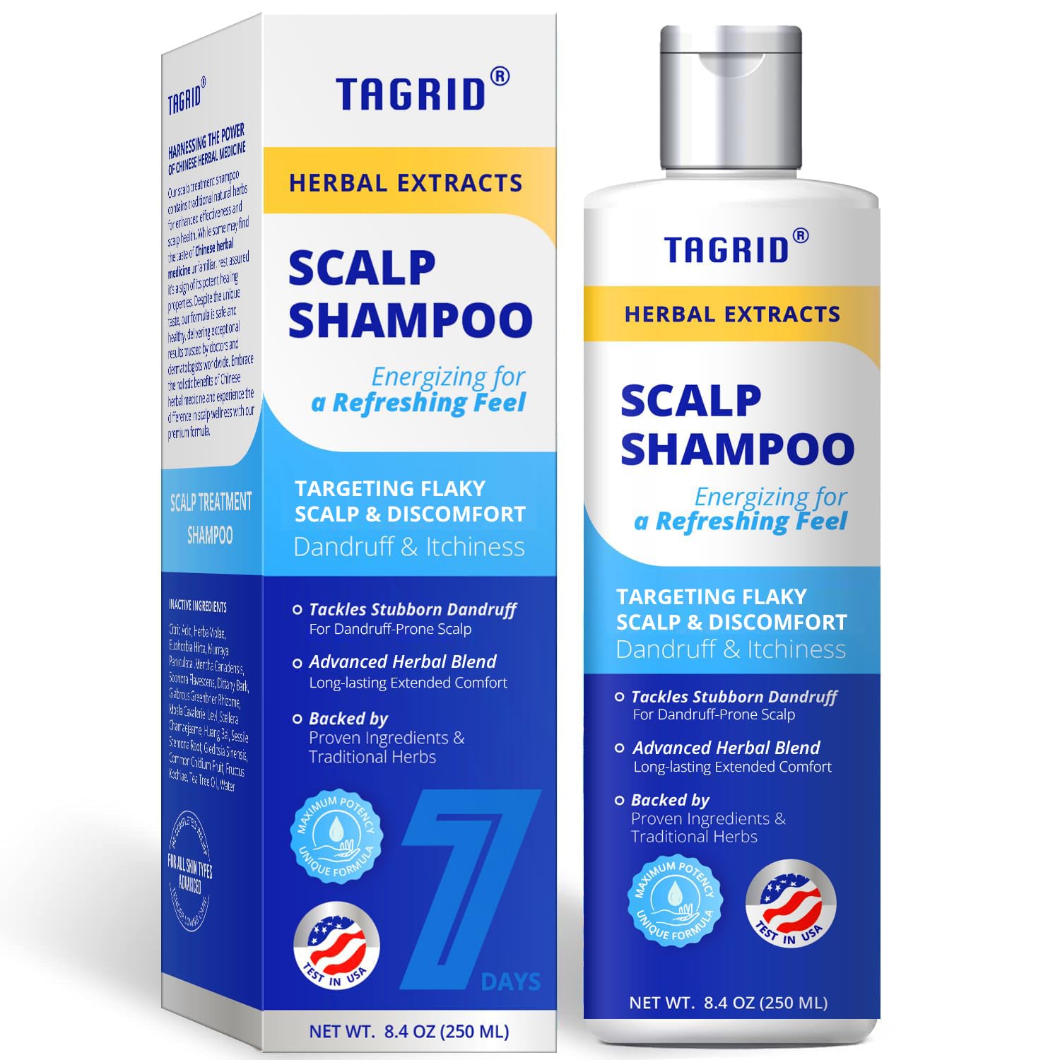 TAGRID Seborrheic Dermatitis Shampoo, Anti-Fungal Shampoo – Scalp Treatment for Psoriasis, Folliculitis, Dandruff - 250mL