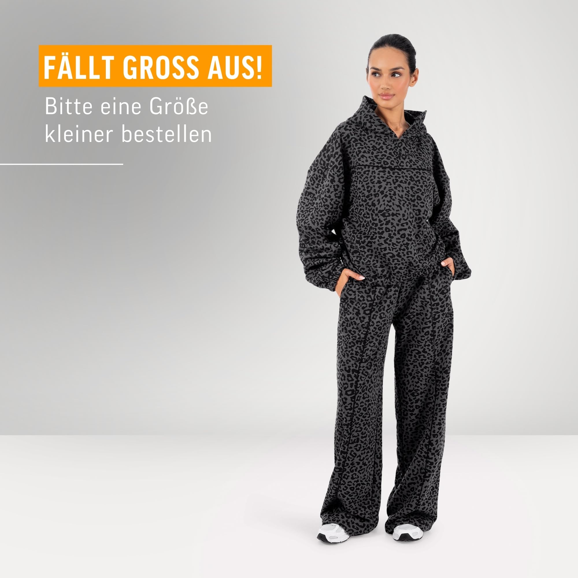 SMILODOX Jogginghose Damen Siara, Bequeme & stylische Freizeithose mit elastischem Bund und Seitentaschen, Trainingshose mit verstellbarem Beinabschluss im Oversize Fit, Für Fitness, Yoga & Freizeit