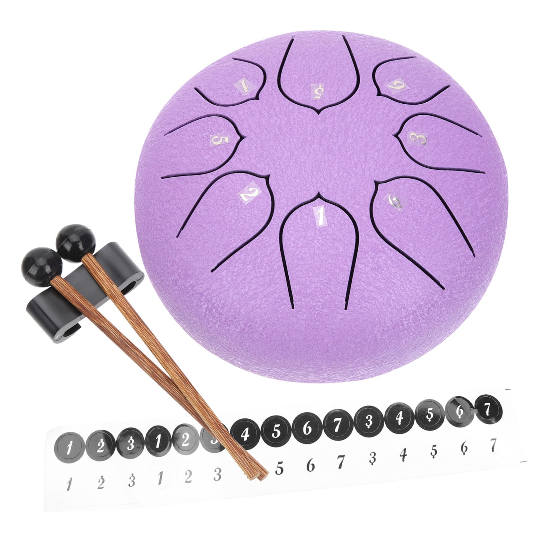 BESPORTBLE Instrumento de Percusión Que Fomenta la Musicalidad de Lengua de Acero al Carbono Portátil de 8 Notas Cuerpo de Madera Púrpura y Reduce el Estrés para Principiantes