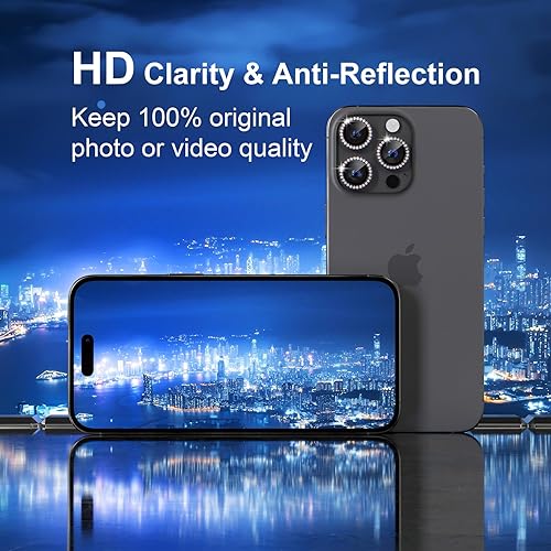 Miniatura 124 de Misea [3+1] Protector de lente de cámara para iPhone 14 Pro/iPhone 14 Pro Max, protector de pantalla de vidrio templado 9H, protector de pantalla