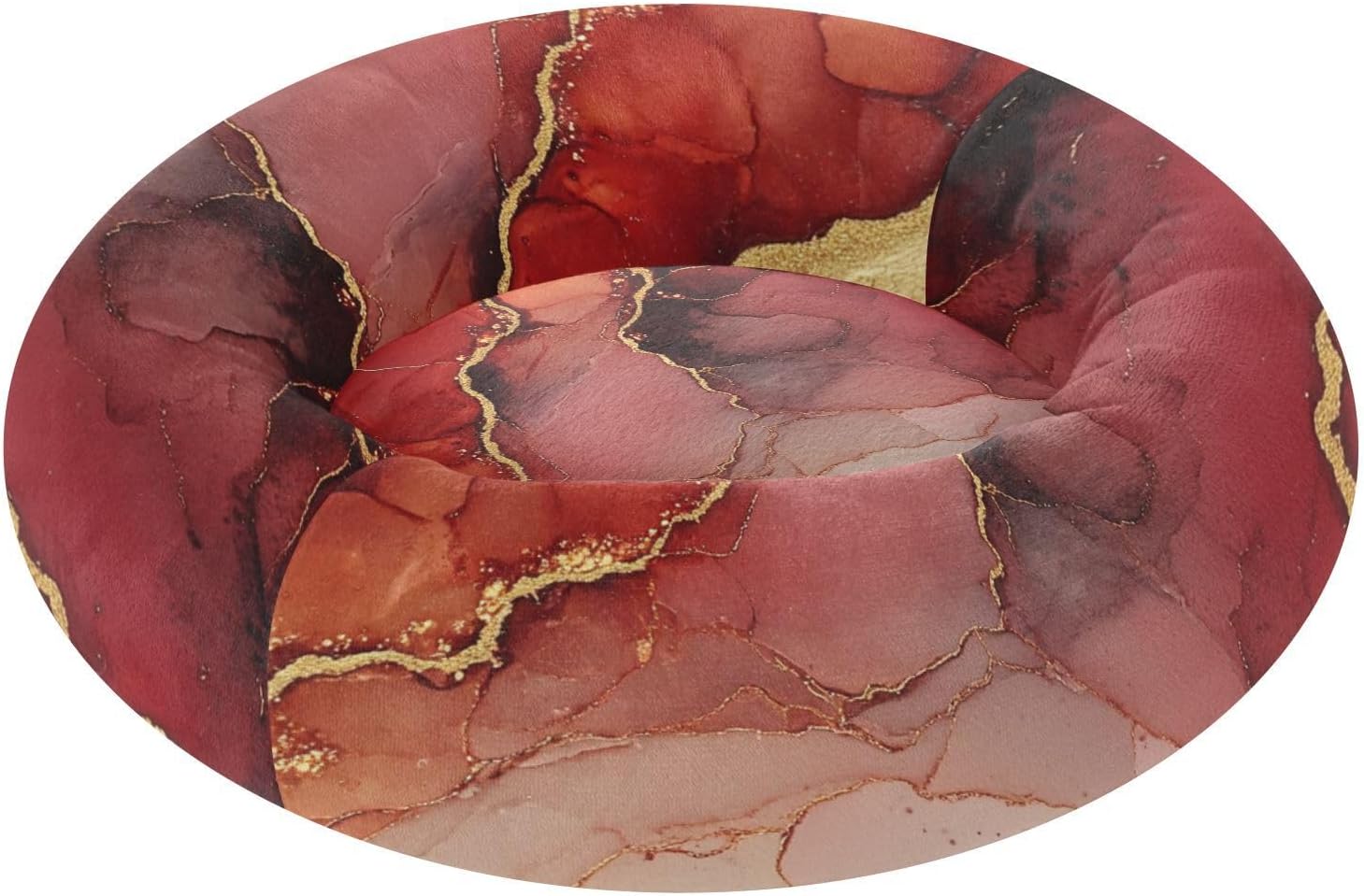 Marble Red Neutral Pet Cat Beds Warm & Cozy Dog Pillow Bed for Medium Size Pets Supplies S