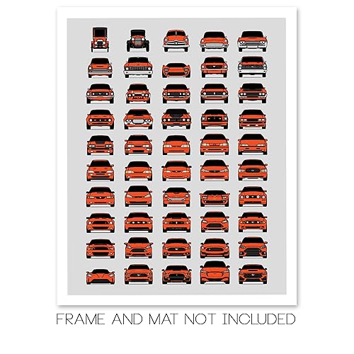 Miniatura 26 de Handmade Poster compatible with Ford Evolution Print Wall Art Décor of the Best of Ford Generations - American, 8x10" Satin Print (Unframed) - Gift