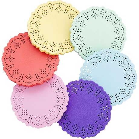 Mini Size 4.5" Colored Paper Doilies | 600-Pack Round Party Table Decor