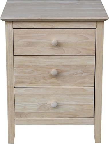 Miniatura 4 de International Concepts Mesita de noche con 3 cajones, mesa estándar y decorativa, 14 pulgadas de largo x 16 pulgadas de ancho x 20 pulgadas de alto,