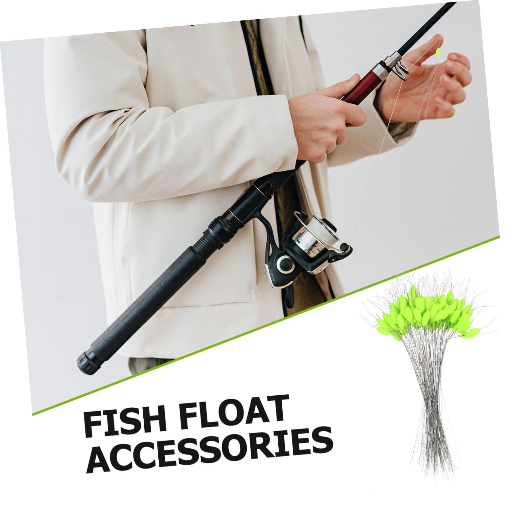 SUPVOX Lot De 2 Flotteurs De Pêche en Plastique Petits Lumineux Et Réactifs Phosphorescents Et Verts