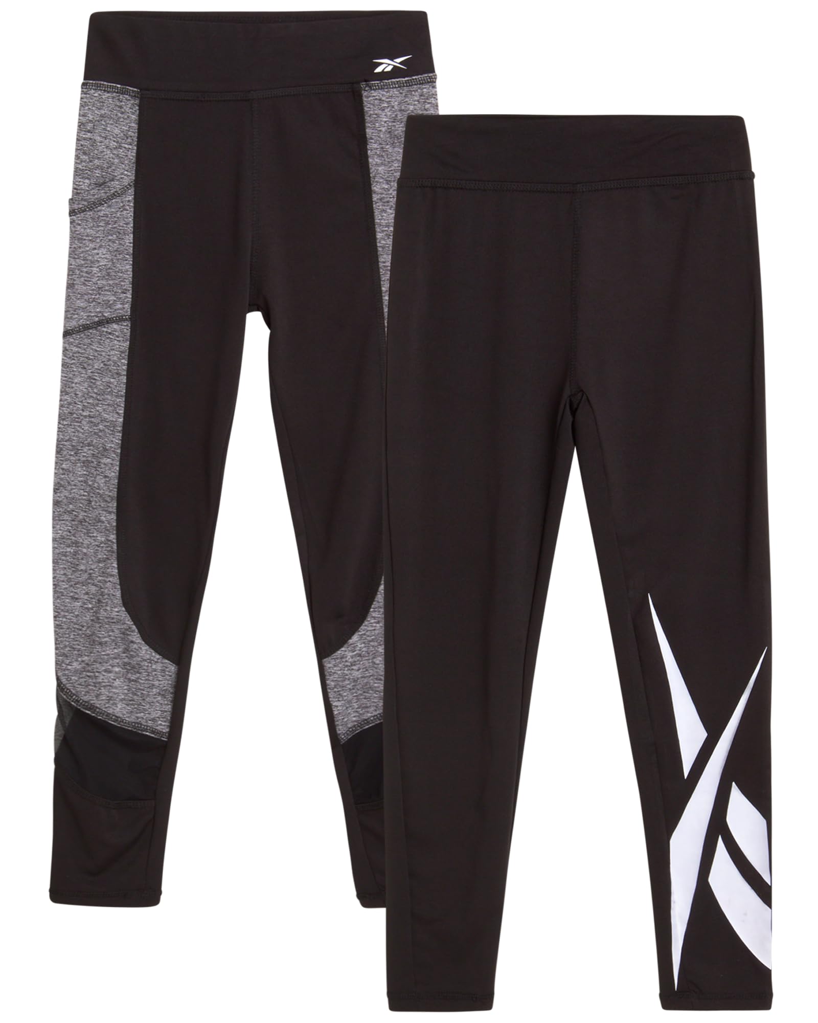 ReebokGirls' Leggings - 2 Pack Active Performance Sports Tights (Size: 7-16)