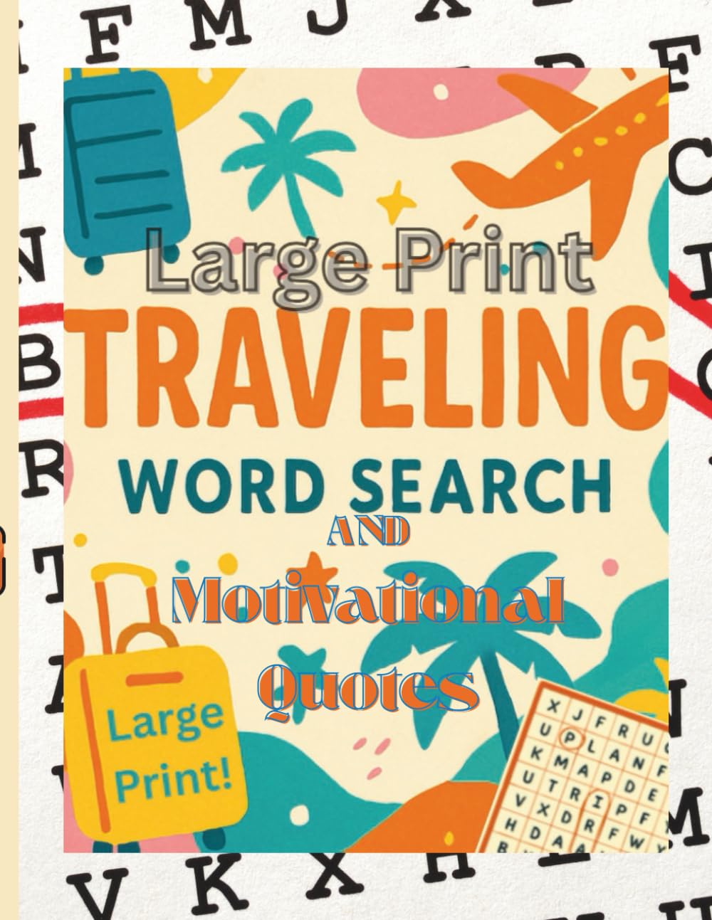 Large Print Traveling Word Search And Motivational Quotes: Adult Word search, puzzle, brain, crossword, relaxation, Large Print, Motivational, Quotes.