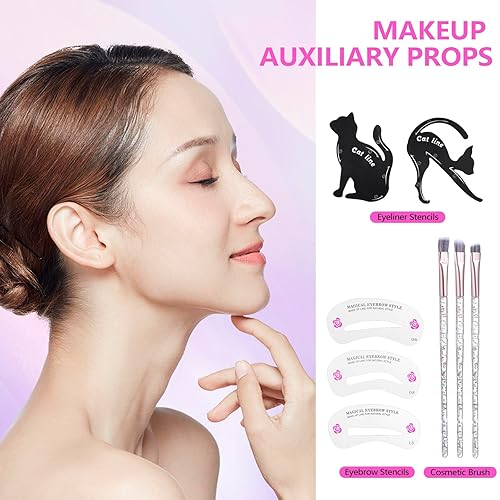 Miniatura 5 de Kit de maquillaje para adolescentes, regalo de maquillaje para mujeres, incluye paleta de sombras de ojos, brillo de labios, rímel, delineador de