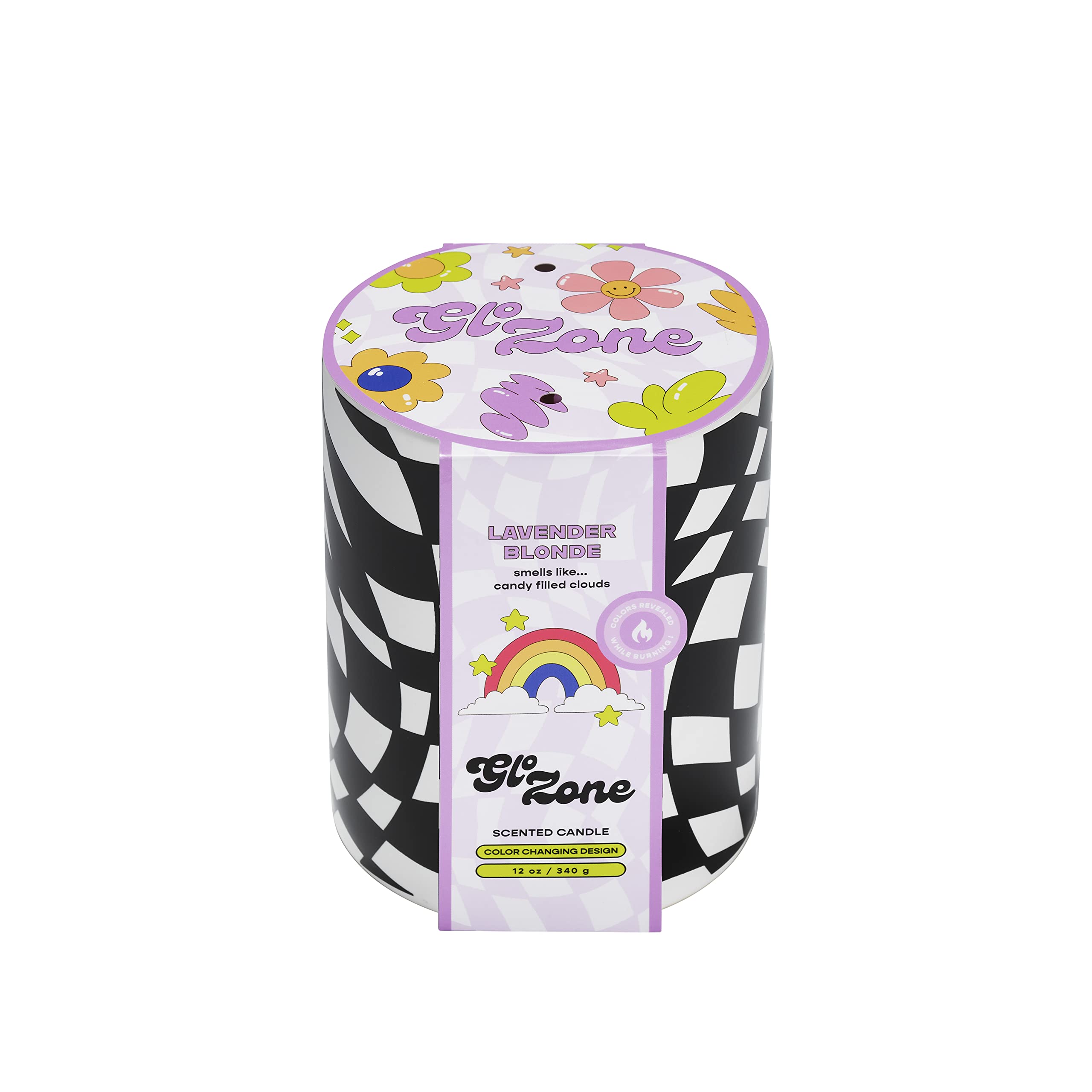 Glo Zone Vela Perfumada De Cerámica Que Cambia De Color Lento, 12 Onzas, Naranja Neón