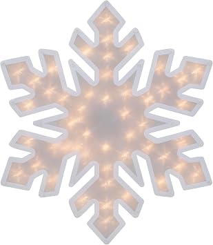 Lighted Snowflake Christmas Window Decoration - 20" - Clear Lights