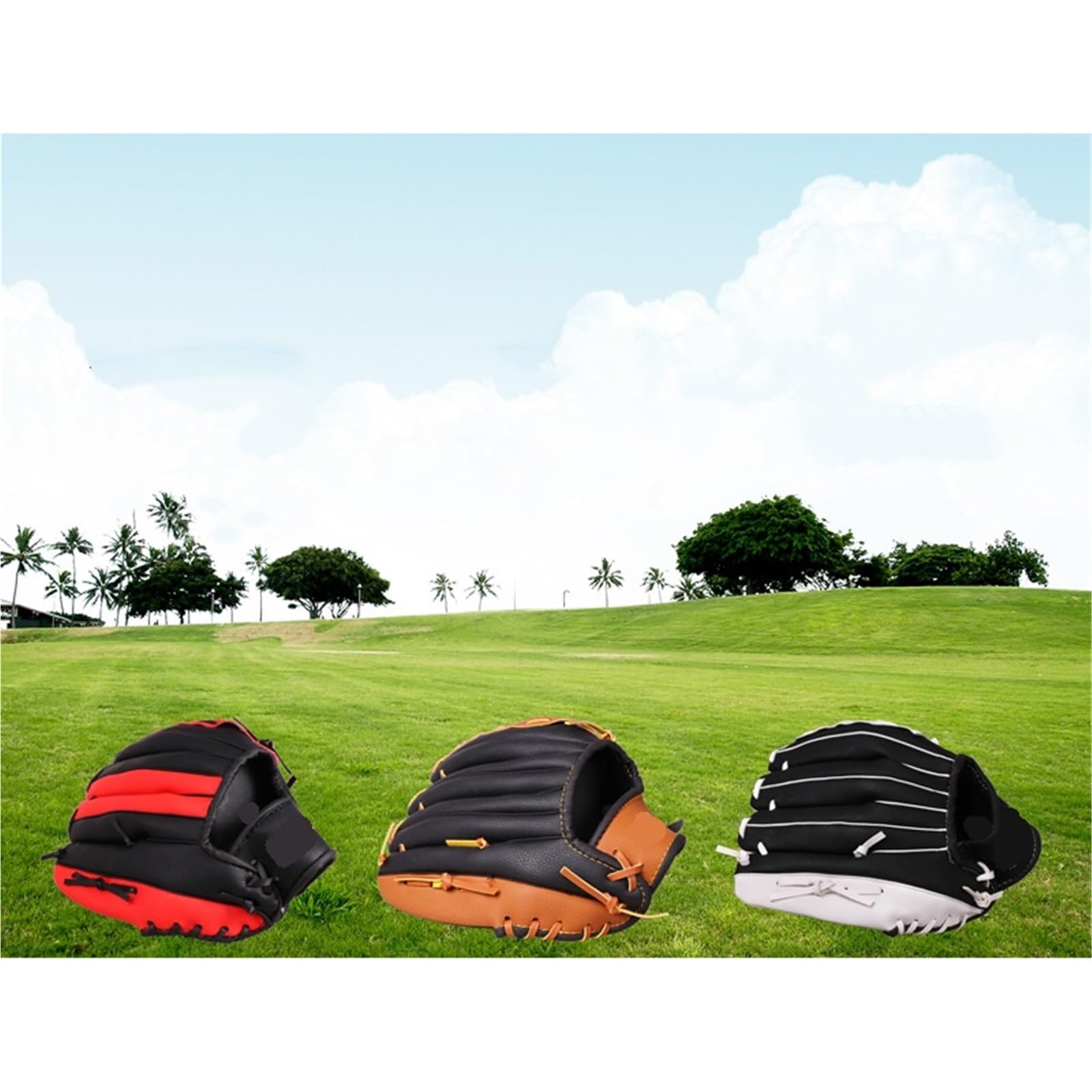 Baseball Handschuhe Baseball-Handschuhe, verdickt, for Erwachsene, Softball, Schutz-Catcher-Handschuhe, PVC, verschleißfeste Sport-Handschutzausrüstung