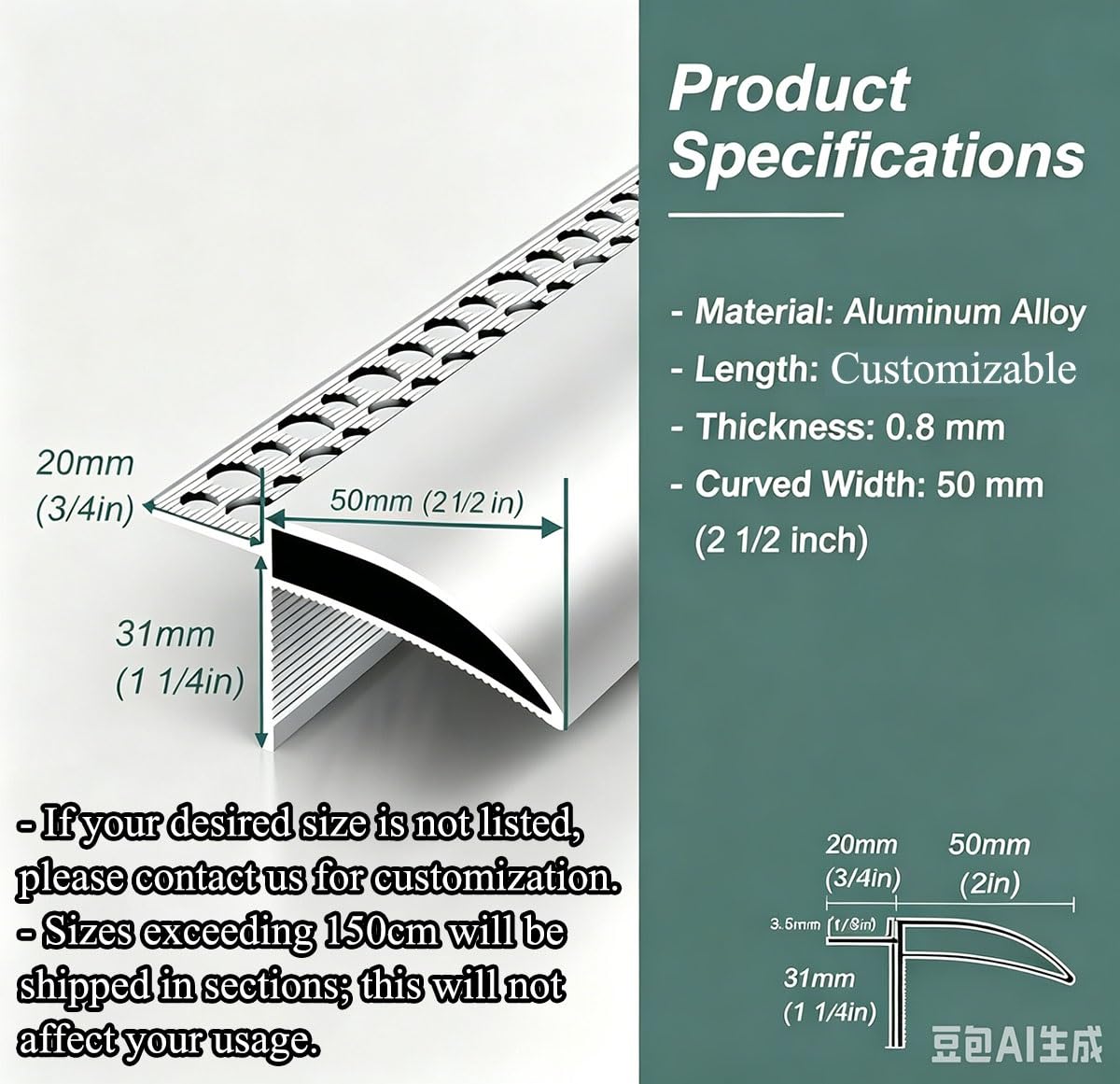 Krawędź kroplowa ze stopu aluminium
