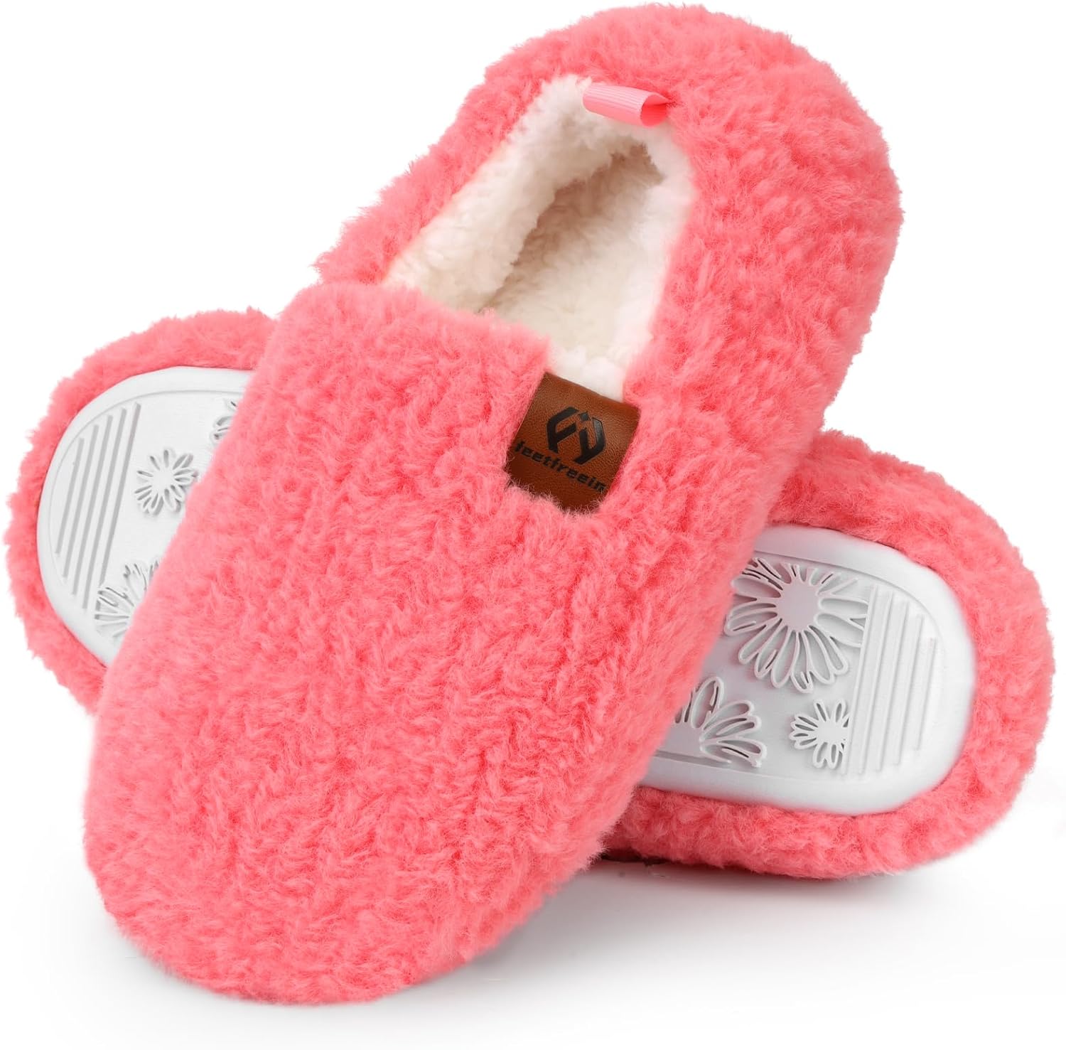 Women’s Soft Memory Foam Bedroom Slippers, Warm Winter House Shoes, Cozy Lightweight Ladies Indoor Shoes 7-8 Pink