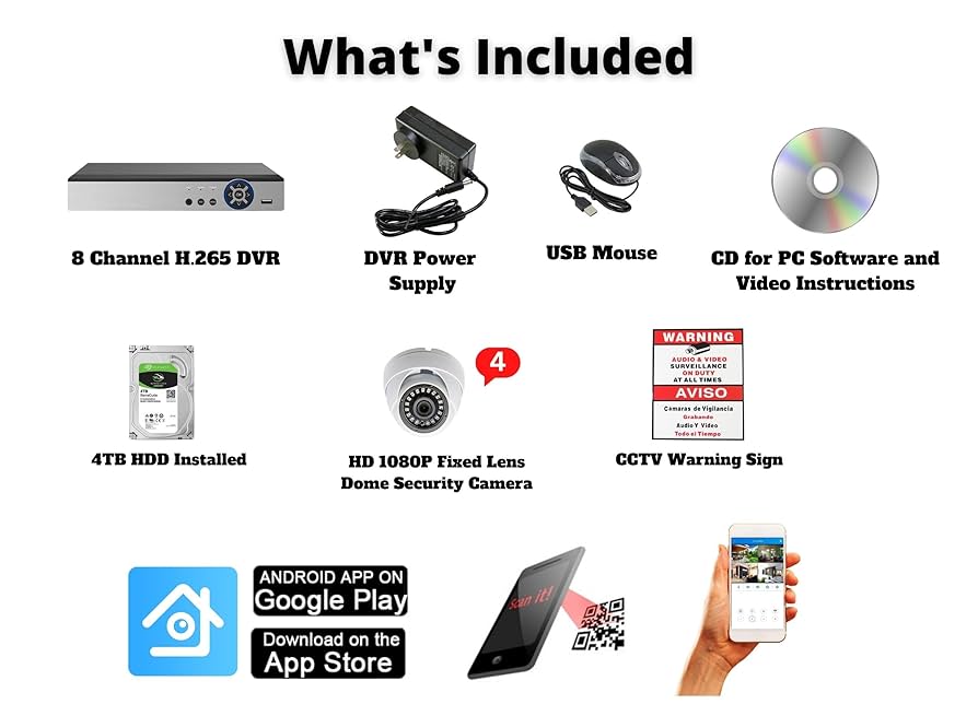 Amazon.com : Evertech 8 Channel 4 CCTV Camera 1080P HD