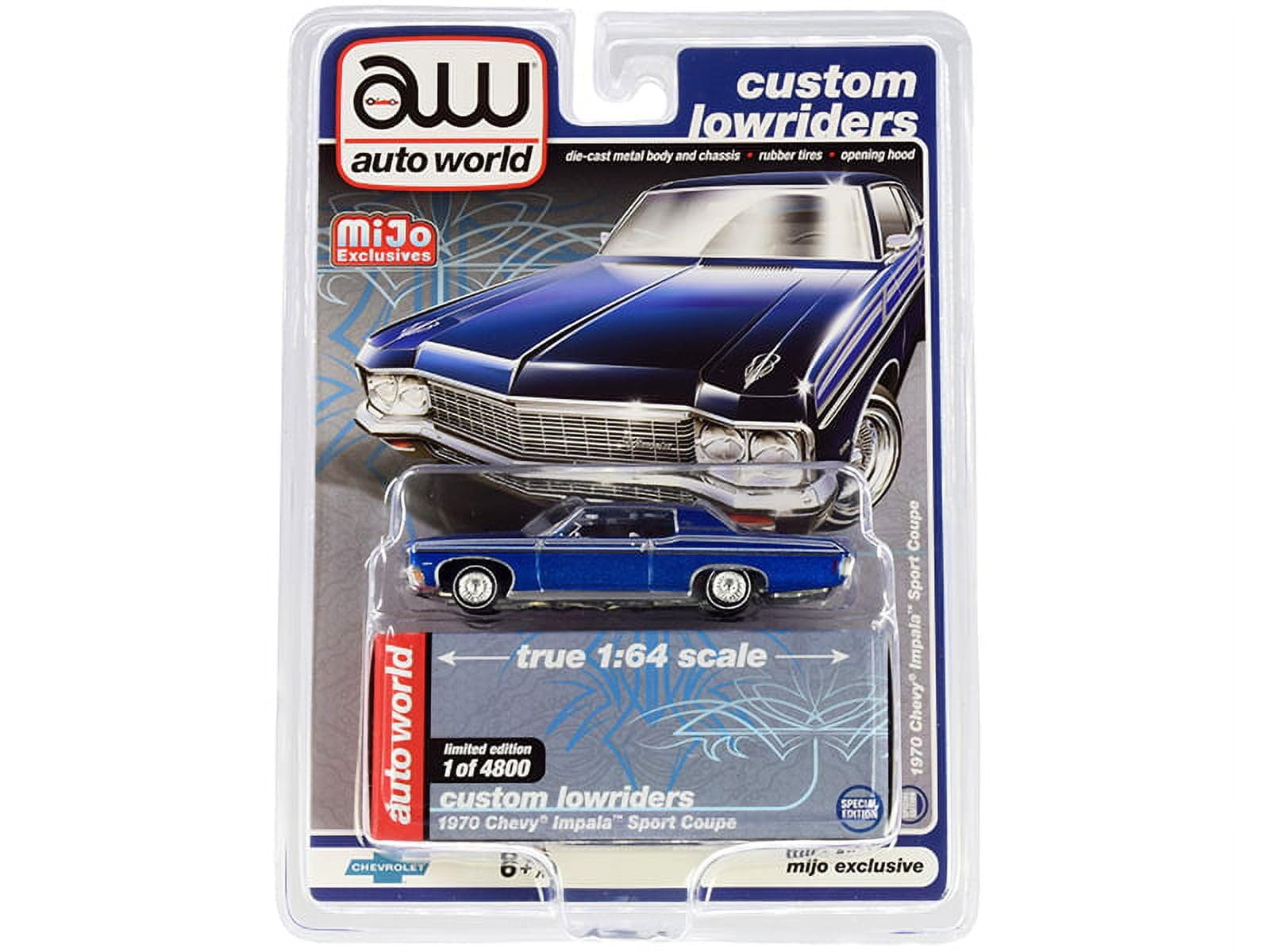 Autoworld CP7666 1970 Chevrolet Impala Sport Coupe Limited Edition to 4800 Piece 1 by 64 Scale Diecast Model Car, Metallic Blue