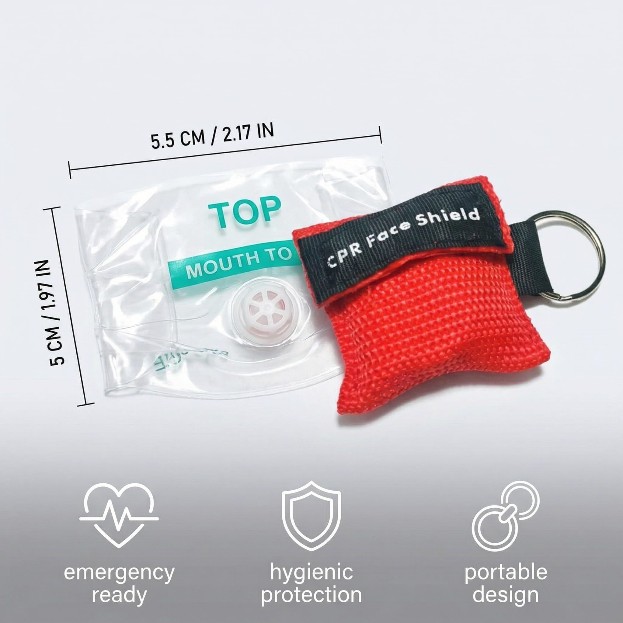 Pocket Mask 6 Mascherine Cpr E, Protezione Viso Emergenza Con Valvola Unidirezionale, Colori Rosso, Blu E Nero, Dimensioni 5X5,5Cm
