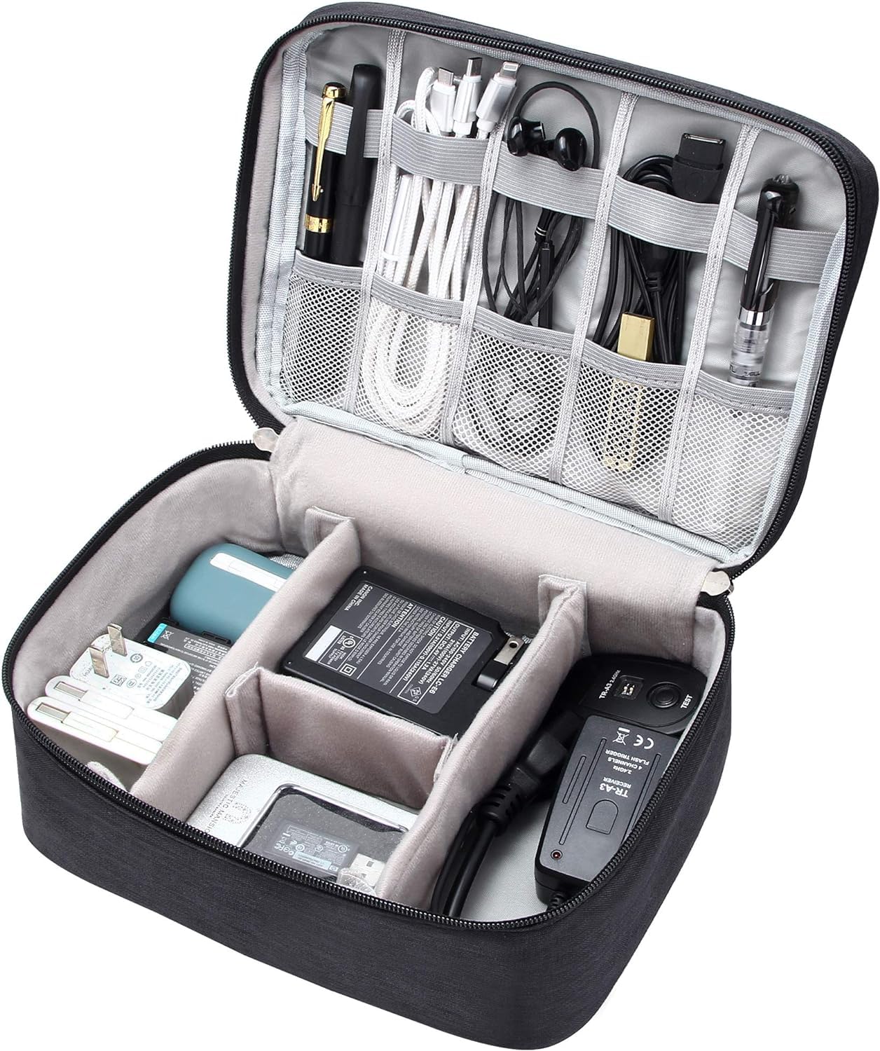 Phawta Gadget Organizer Bag with Zipper for Mobile Cable Charger Power Bank Hard Disk Plug Pen Drive, Multipurpose Electornic Travel Accessroies Makeup Cosmetic Pills Storage Pouch (B0CS3WFBBL) Amazon Price History, Amazon Price Tracker