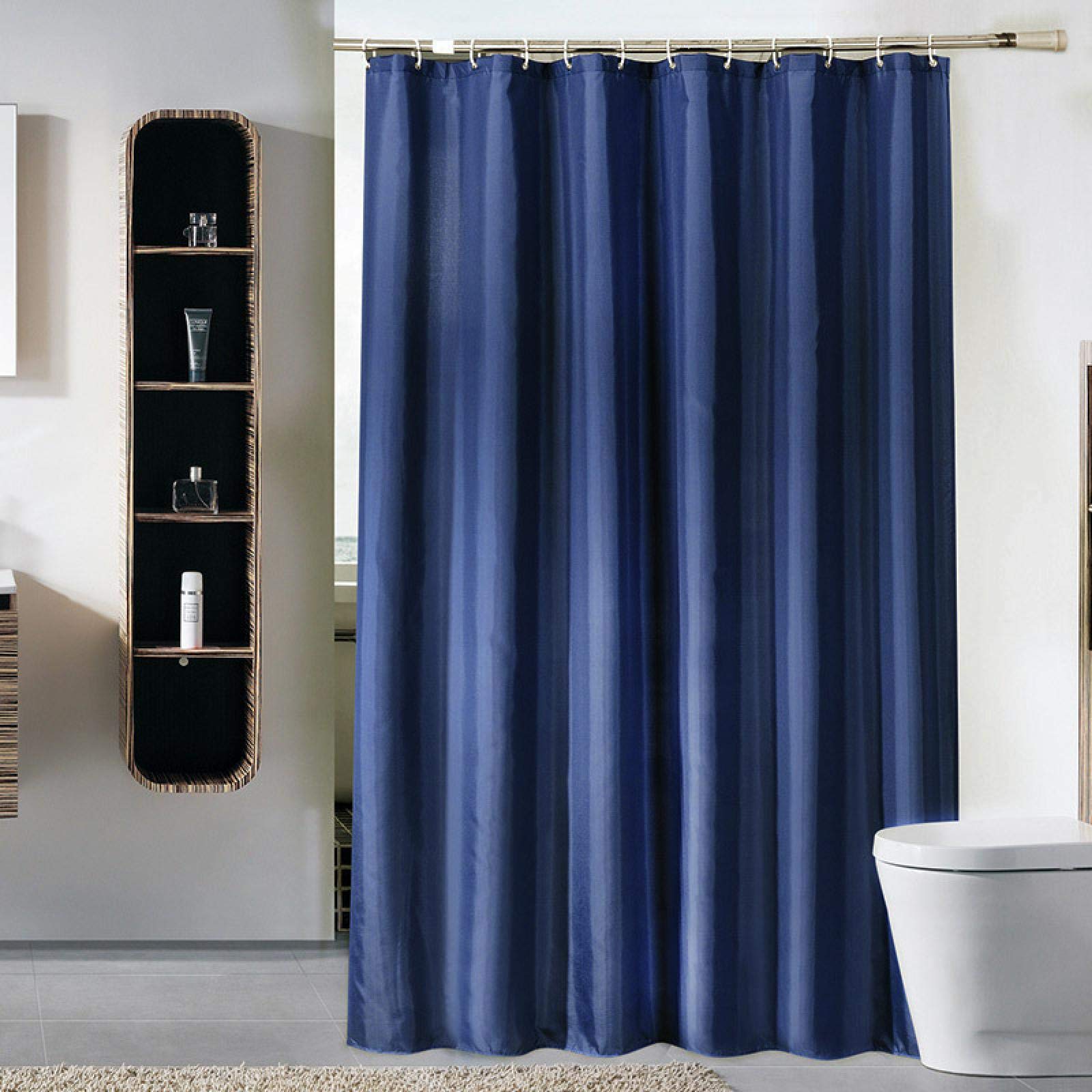 Rideau de douche imperméable bleu contre les éclaboussures de salle de bain