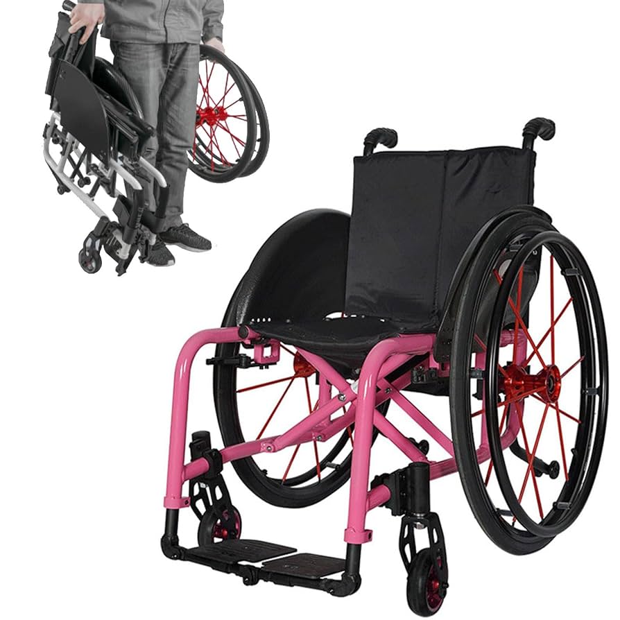 Amazon | 100KG 軽量折りたたみアルミニウムスポーツ車椅子 - 4