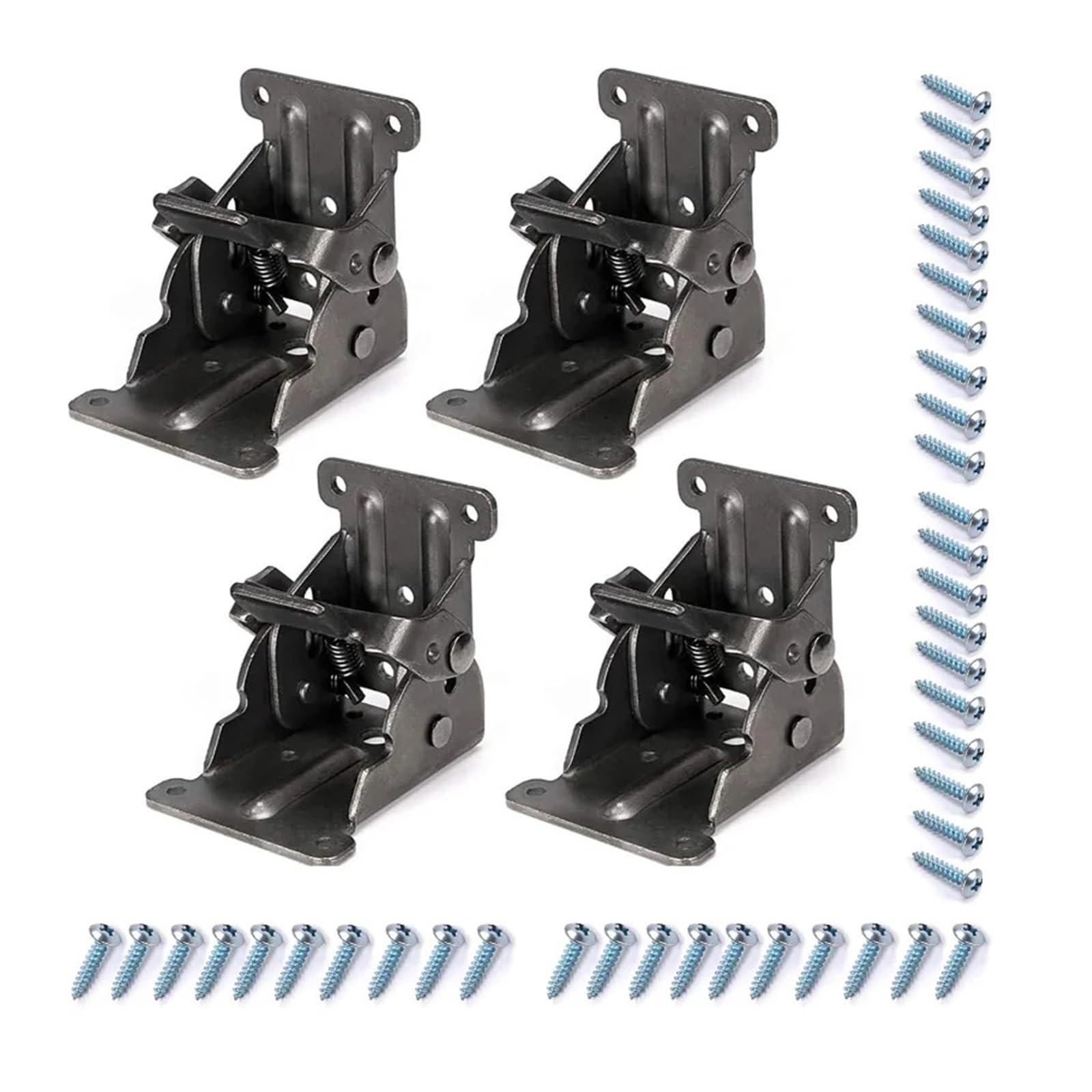 Folding Table Leg Bracket 4PCS Self-Lock Hinge Hardware with Screws Lock Extension Support for Bed Workbench