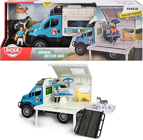 Dickie Toys - Set de rescate de animales de Iveco Light  Sound