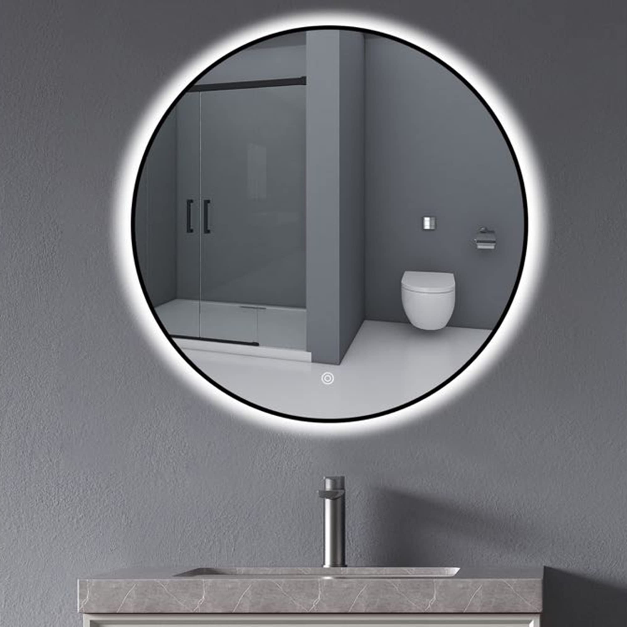 Linkaa LED Mirror 28 inch Round Mirror Vanity Mirror with LED Light ...