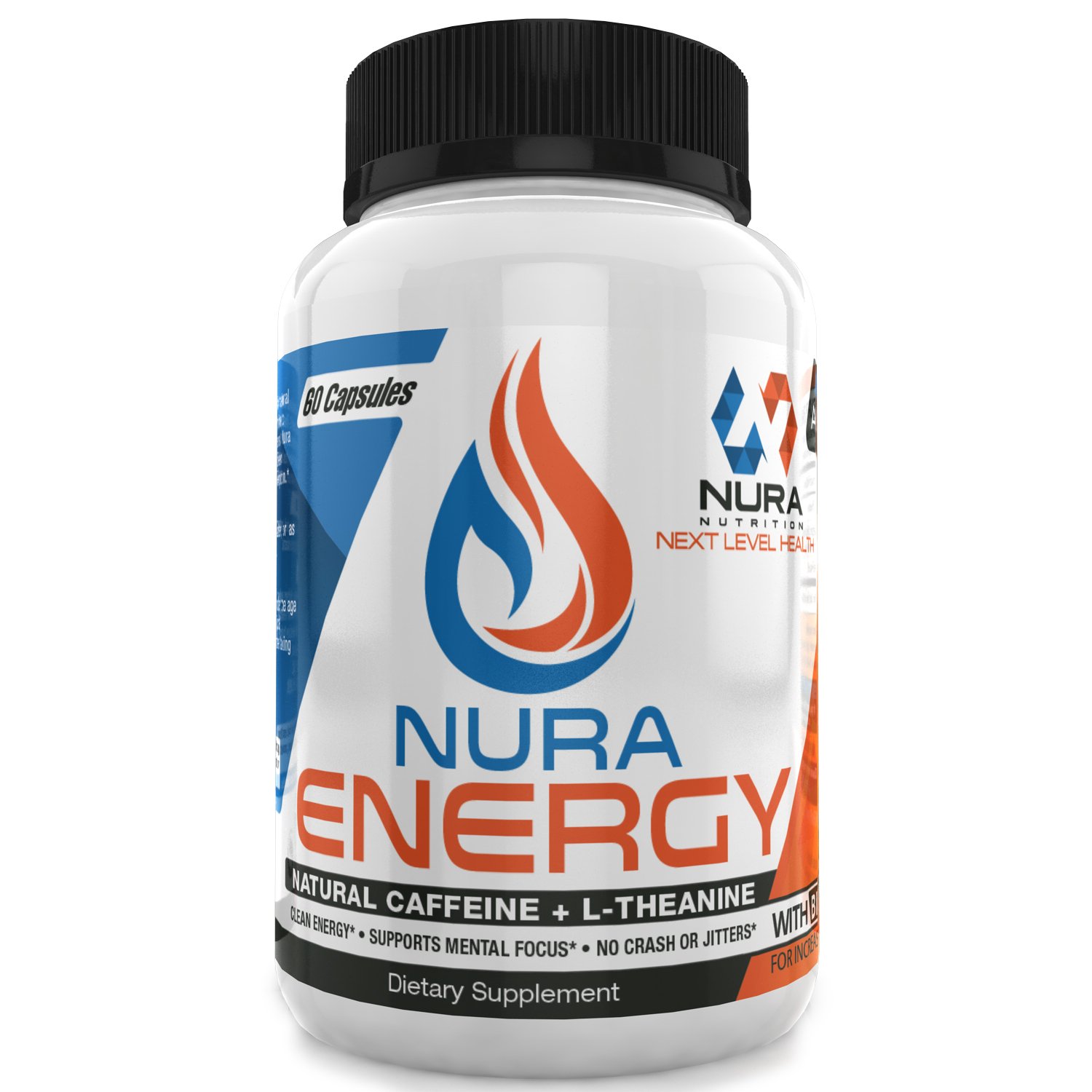 Nura Energy Smooth Energy Natural Caffeine from Arabica Beans plus L-Theanine for Relaxation & BioPerine. Naturally Increases Energy, Focus, and Productivity. Puts You In the Moment for Full Enjoyment
