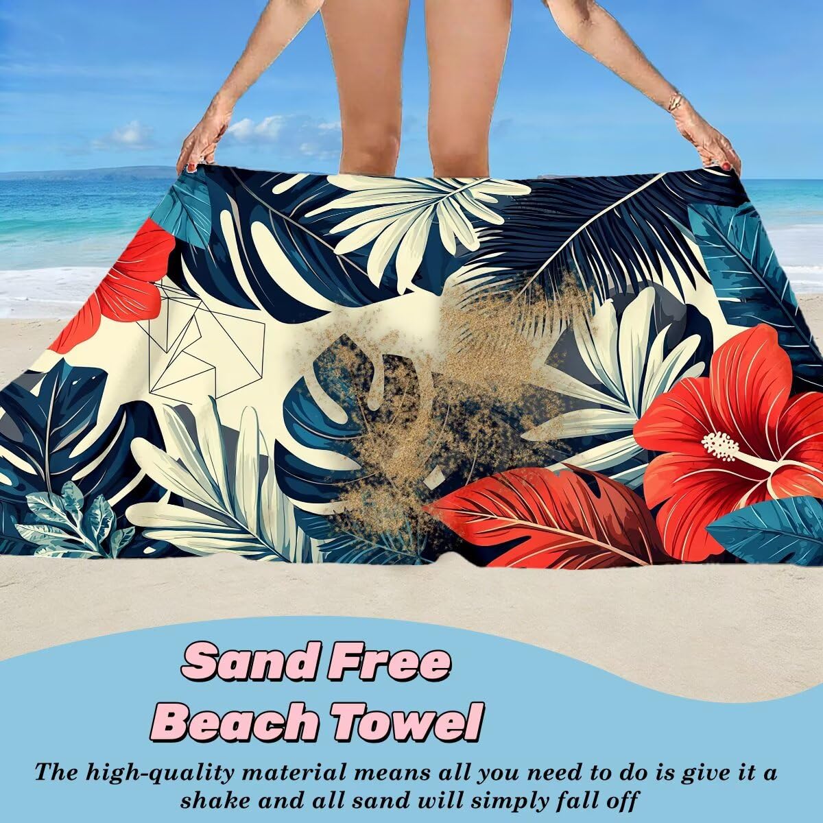 Ręcznik plażowy 100 x 200 cm, ręcznik gimnastyczny z mikrofibry, szybkoschnący zestaw 2 ręczników plażowych, lekki kompaktowy ręcznik z mikrofibry duży do podróży, prezent dla mężczyzn i kobiet (ardia
