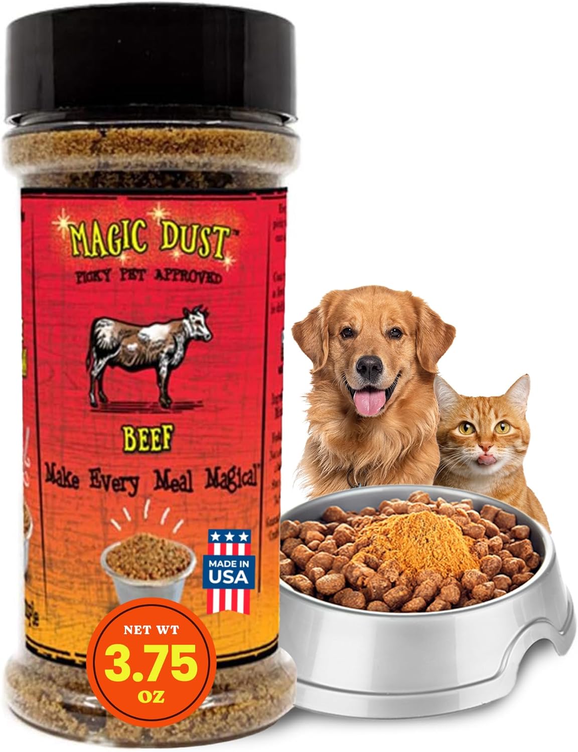 Wild Meadow Farms – Magic Mud Beef Jerky Topper, Single Protein Pet Meals Topper for Canines and Cats, Improve Taste & Elevate Mealtime Pleasure for Choosy Eaters – 3.5 Ounce Bottle in Beef Taste