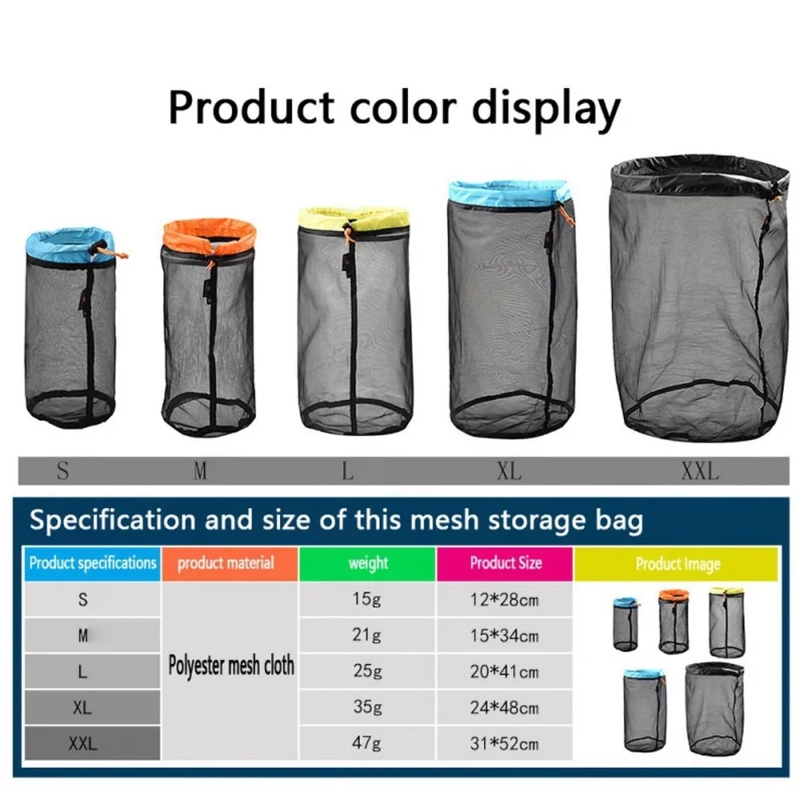 Bolsa de Almacenamiento Malla for Cesta Pesca poliéster