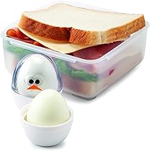 Joie Eggy Go Pods, Boiled Egg Holder for Travel or Fridge Storage, Hard Container with Twist On Lid, Compact for Lunch Bags, Cute Chicken Design, BPA-Free, Dishwasher Safe, 2 Pack