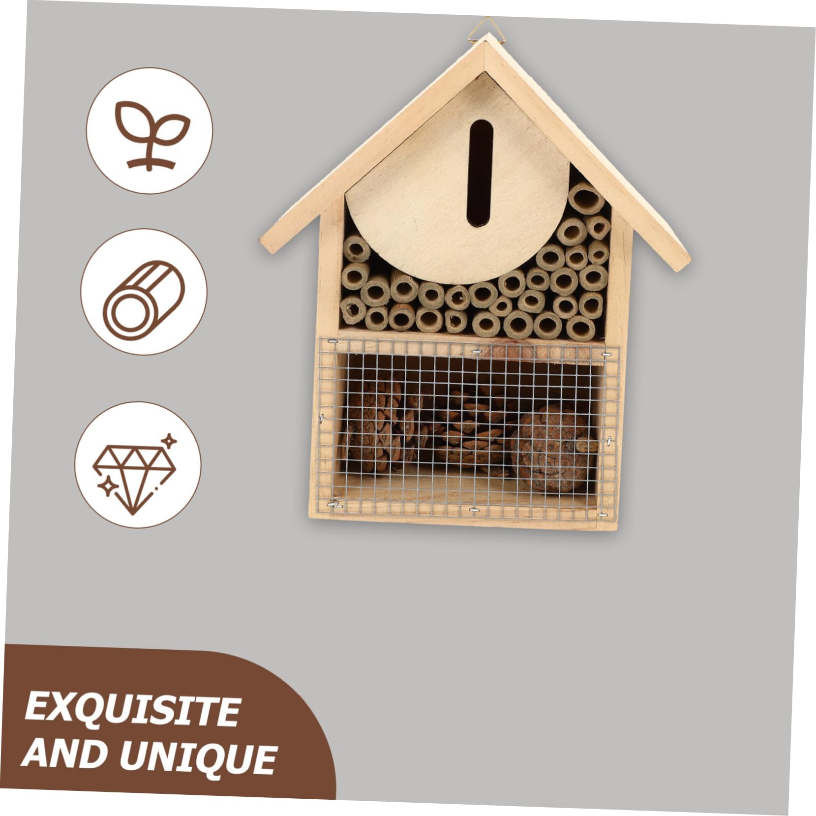 VICASKY Casa delle Api da Giardino Hotel per Insetti Appeso Design Decorativo per Api Solitarie e Insetti Accessorio per Giardino