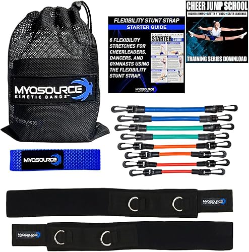 Entrenamiento de entrenamiento de flexibilidad de animadora para mejorar saltos, acrobacias, aterrizajes - Bandas de resistencia de piernas, correa