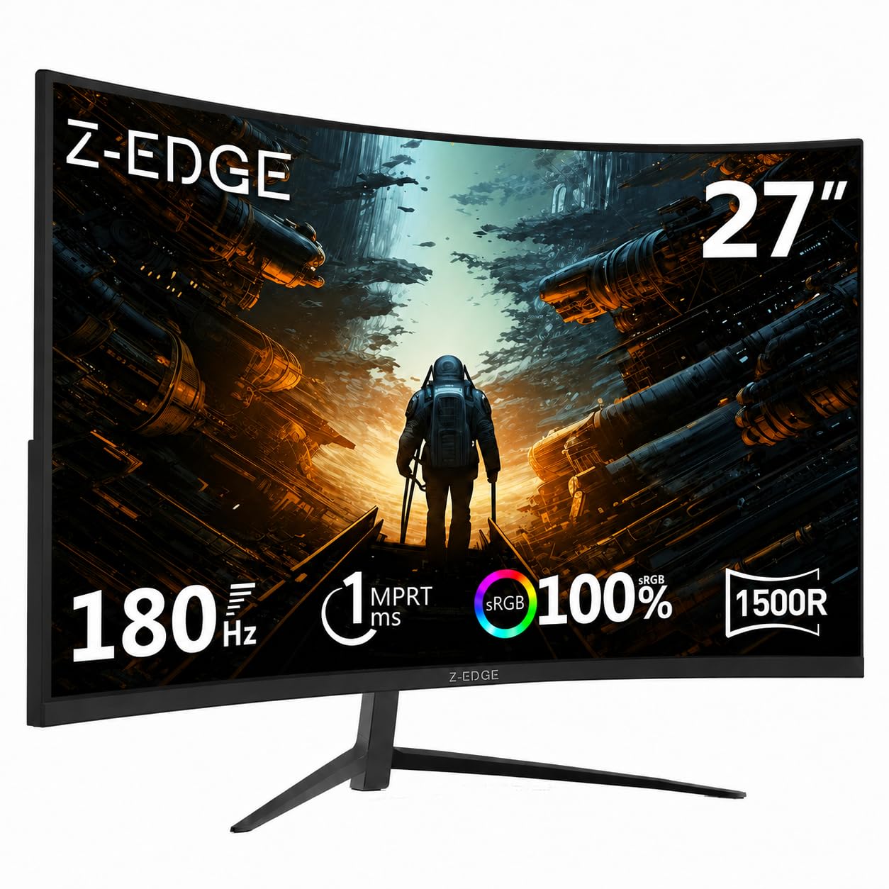 Z-Edge Monitor Gaming Curvo 27 Plugadas FHD 180Hz 1ms VA 1500R FreeSync