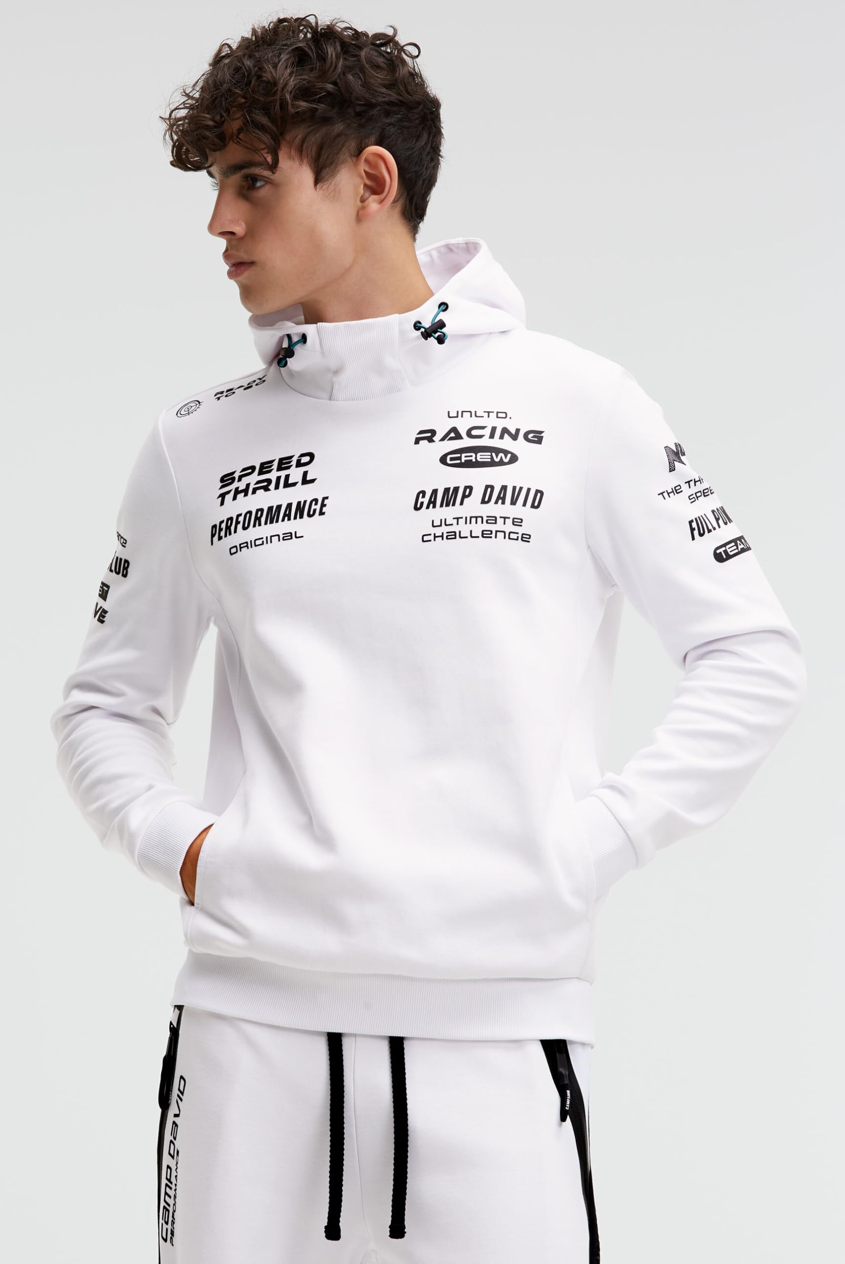Camp David Herren Hoodie aus Interlock mit Rubber Artworks
