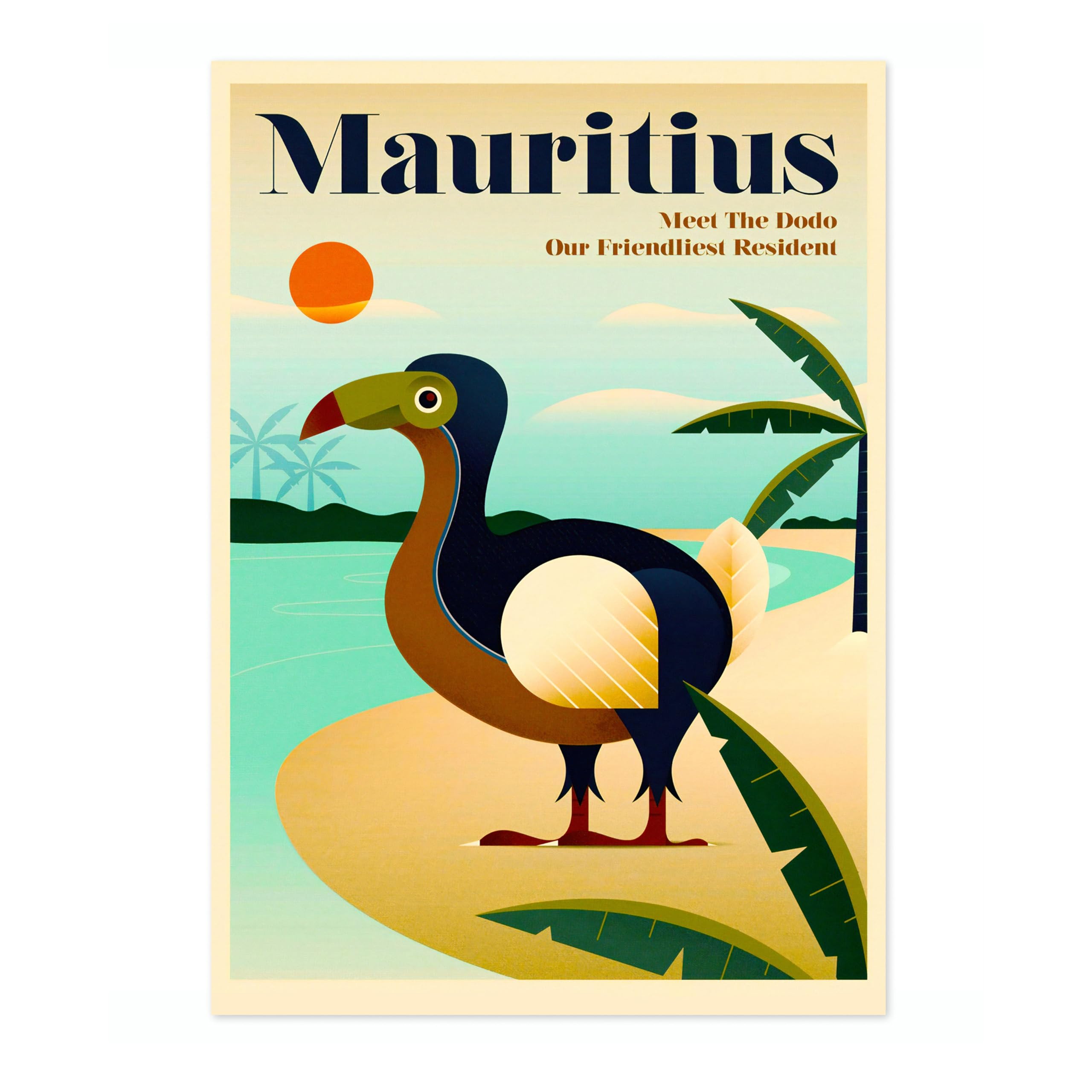 Animato Mauritius, Africa Vintage Travel Poster, Retro Tourism Print, Popular Attractions Around The World, Postcard Home Decor, Archival Matte, A2 (Print Only) - 59.4x42cm โ image 1
