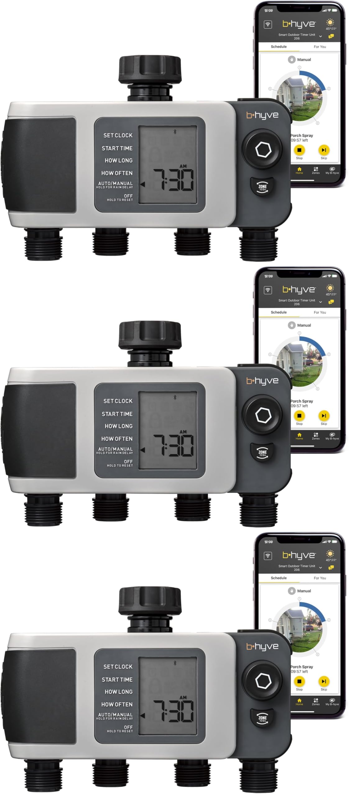 Orbit B-hyve XD Smart Hose Watering Timer - 24634, 4-Port (Pack of 3)