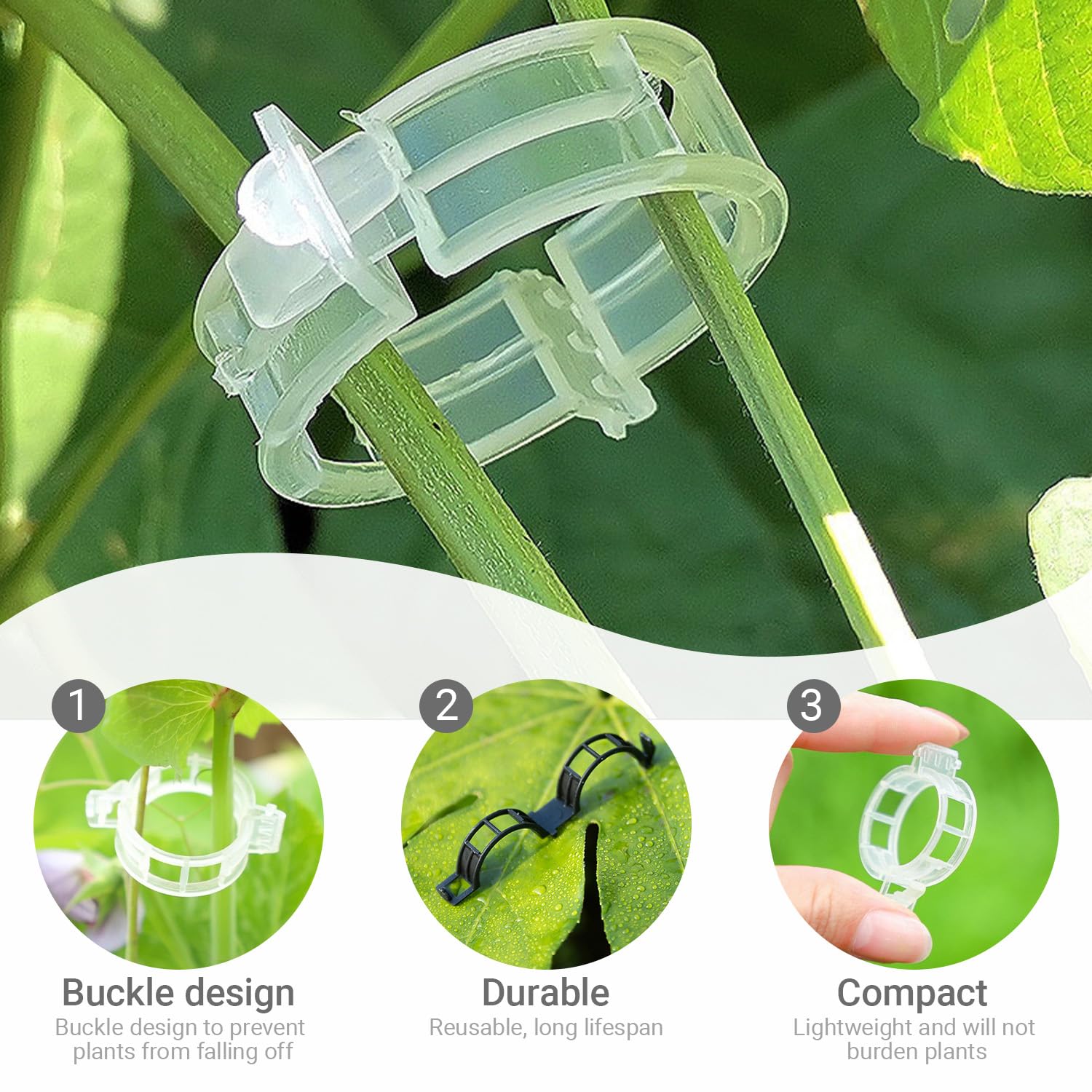 Clips de plástico reutilizables para plantas trepadoras 2025, clips de soporte de jardín suaves y seguros para tomates, vides, pepinos, uvas, verduras, clips de enrejado para interiores y exteriores