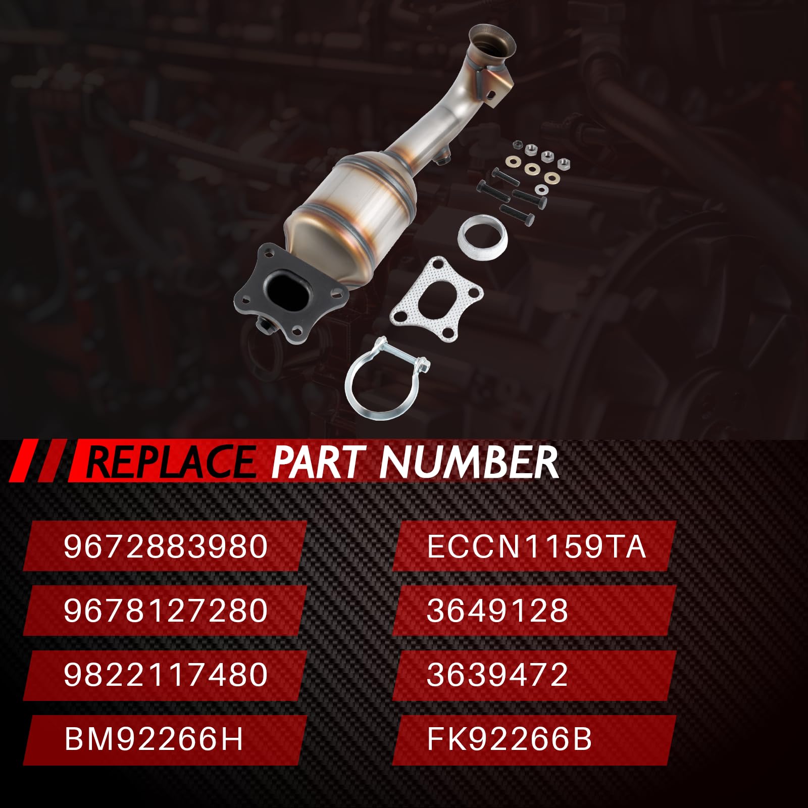 Catalizador Filtro de Partículas Reemplazo Kit de Instalación de Gasolina para C1 C3 C4 DS3 108 208 3011.2 VTi Accesorios de Coche Número de Parte 9672883980 9678127280 BM91784H